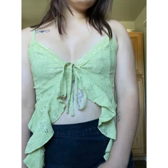 Cider Sage Green Ruffled Lace Tank Top – NWOT – Size XL - Picture 5 of 14